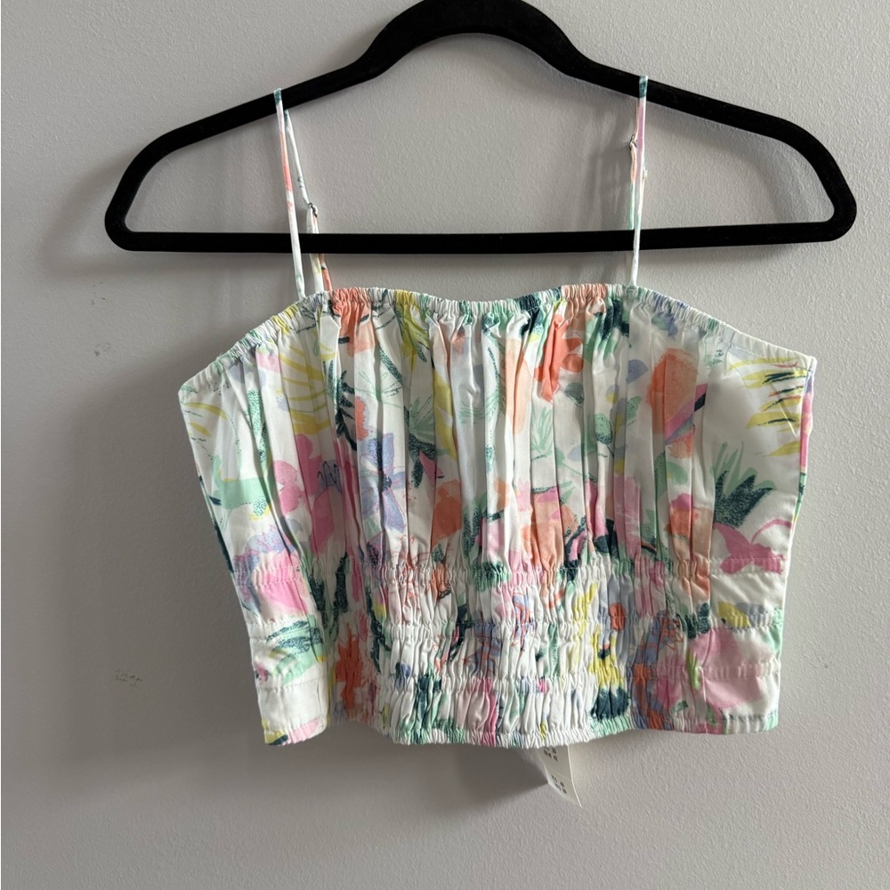 Abercrombie‎ & Fitch Multicolor Floral Cropped Top